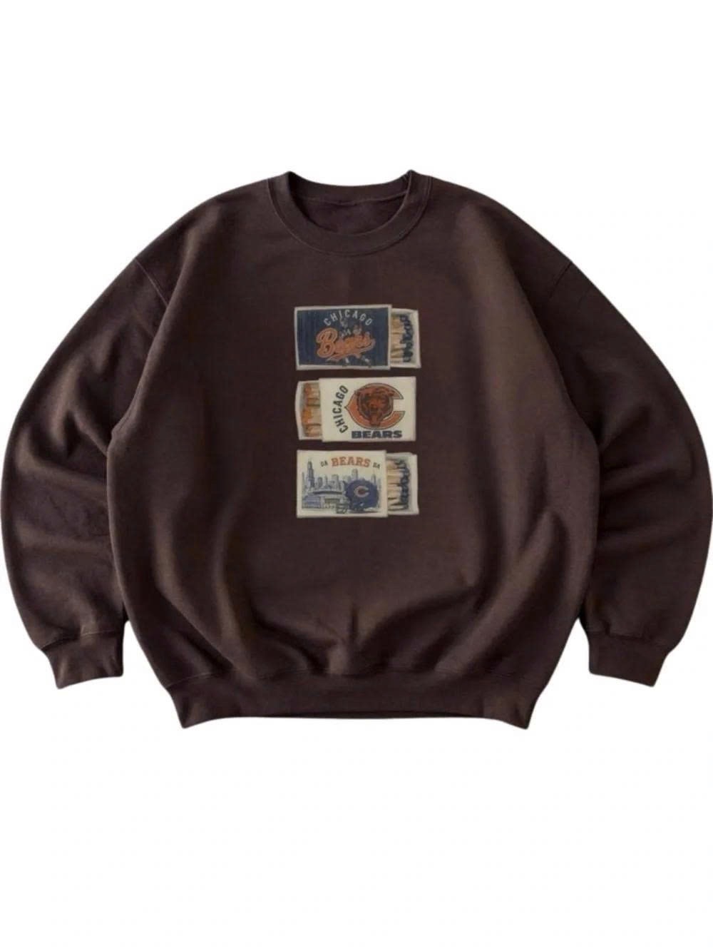Chicago Bears Brown Graphic Crewneck Sweatshirt